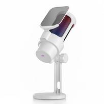 M8 USB žaidimų mikrofonas Kompiuterio mikrofono rinkinys RGB apšvietimas su trikoju Kardioidinis režimas Surinkimas Vienas mygtukas nutildyti ir stiprinimo reguliatorius tiesioginei transliacijai balta