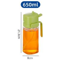 650ml Glass Oil Spray Bottle Kitchen Cooking Oil Dispenser Spray Pour Dual-use Oil Pot Leak-proof Atomized Spray Oil Bottle