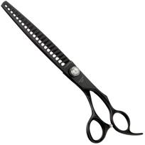 Geib Black Pearl Chunker 7.5 - 7,5 colio vienpusės retinimo žirklės, pagamintos iš kobalto plieno, 21 dantis