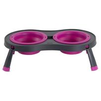 Dexas Double Elevated Feeder Large - pakeltos šunų dubenys ant stovo, sulankstomi, dideli