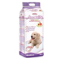 AssorbiPiu Fresh Fruits Puppy Pads - mokymo kilimėliai šuniukams, su lipniomis juostelėmis, vaisių kvapo - 40 vienetų