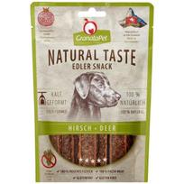 GranataPet Natural Taste Noble Snack Deer - natūralūs mėsos užkandžiai šunims, elnienos juostelės