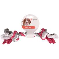 Flamingo trispalvė virvė - kramtomasis žaislas šunims - fuksija