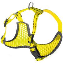 Fluo Harness - kvėpuojantis tinklinis šunų pakinktai su atspindinčiomis detalėmis, geltonas