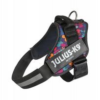 Julius - K9 IDC Powerharness Mixed Hearts - aukštos kokybės šunų pakinktai su spalvingu širdelių dizainu
