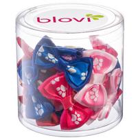 Blovi Bows Paws Double 25vnt - spalvingi, dvigubi kaspinai su letenų atspaudais, ant elastinės gumos, šunims