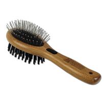 Bamboo Groom dvipusis šepetys mažas/vidutinis - dvipusis bambukinis šepetys šunims ir katėms, mažoms ir vidutinėms veislėms