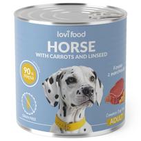 Lovi Food Horse su morkomis ir linų sėmenimis - šlapias maistas šunims, su arkliena, morkomis ir linų sėmenimis