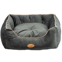 Blovi Bed Velur Love Lux Dark Grey - veliūrinė augintinių lova šunims ir katėms, su tamsiai pilku apvadu