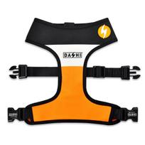 Dashi Stripes Orange & Black Neo Mesh Petnešos - nesitraukiantis, dvipusis šuns petnešos iš neopreno, su juostelėmis