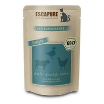 Escapure BIO Pâté antis, jautiena ir vištiena - be grūdų ekologiškas šlapias maistas katėms, paštetas su antimi, jautiena ir vištiena
