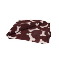 Flamingo Fleece Blanket Bones - minkštas vilnos pledas šunims - rudas