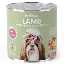 Lovi Food Ėriena su Daržovėmis - šlapias šunų maistas su ėriena, daržovėmis ir čiobreliais
