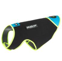 Julius IDC Neoprene šunų drabužiai Aquamarine - neopreninė striukė šunims, juoda su mėlyna