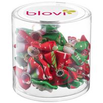 Blovi Kalėdiniai kaspinai 25 vnt. - šventiniai kaspinai šunims, ant gumelės, įvairūs dizainai