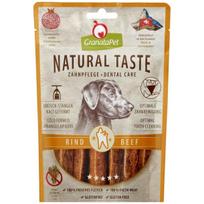 GranataPet Natural Taste Dental Care Snack Beef - natūralūs mėsos dantų priežiūros skanėstai šunims, jautienos juostelės