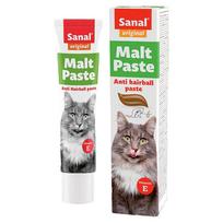 Sanal Malt Pasta nuo plaukų kamuoliukų - plaukų kamuoliukų kontrolės pasta katėms su vitaminu E