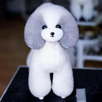 Mr. Jiang Teddy viso kūno kailis - keičiama kailio danga Teddy kirpimo manekenui, pilka