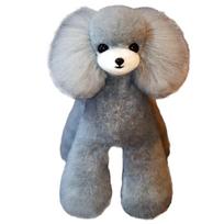 Mr. Jiang Teddy viso kūno kailis - keičiama kailio dalis Teddy kirpimo manekenui, pilka su balta veido dalimi