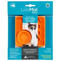 LickiMat Kitty - lėto maitinimo kilimėlis kačiukams ir suaugusioms katėms, su įmontuotu dubenėliu