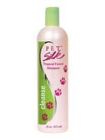 Pet Silk Tropical Forest - raminamasis ir drėkinamasis šampūnas šunims ir katėms, su tropinių vaisių aromatu, koncentratas 1:16