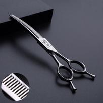 Jargem lenktos retinimo žirklės - profesionalios vienpusės retinimo žirklės, lenktos, 45 dantų
