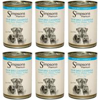 Simpsons Premium Four Bird Casserole - wet food for dogs, with poultry and vegetables, grain-free