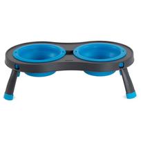 Dexas Double Elevated Feeder Large - pakeltos šunų dubenys ant stovo, sulankstomi, dideli