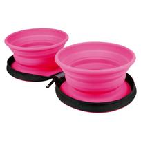 Kiwi Walker Double Travel Bowl - kelioninis dubuo šunims ir katėms, silikoninis