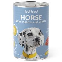 Lovi Food Horse su morkomis ir linų sėmenimis - šlapias maistas šunims, su arkliena, morkomis ir linų sėmenimis
