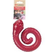 Flamingo Sneaky Snake šuns žaislas - susuktas guminis gyvatės formos žaislas šunų skanėstams, su cypsinčiu garseliu