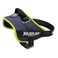 Julius - K9 IDC Powerharness Jeans Neon - aukštos kokybės šunų petnešos iš džinsinio ir neoninių spalvų