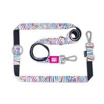 Max&Molly Multi-Leash Magic Zebra - reguliuojamas pavadėlis šunims, vaivorykštinis zebro raštas, 200 cm
