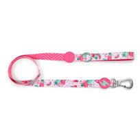 Dashi Flamingo pavadėlis 120 cm - miesto juostinis pavadėlis šunims, flamingo raštas
