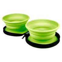 Kiwi Walker Double Travel Bowl - kelioninis dubuo šunims ir katėms, silikoninis