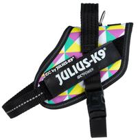 Julius - K9 IDC Powerharness Retro - šuns pakinktai su atšvaitais, spalvotų trikampių raštas