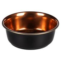 Flamingo Ezra Round Black & Copper - plieninė dubenėlis šunims ir katėms, juoda ir vario spalvos
