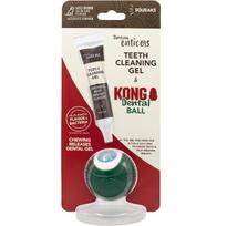 TropiClean Enticers KONG Dental Ball - rinkinys: šunų dantų valymo gelis ir KONG kamuolys