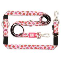 Max & Molly Multi-Leash Strawberry Dream - reguliuojamas pavadėlis šunims, įdomus raštas, 200 cm