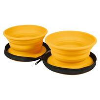 Kiwi Walker Double Travel Bowl - kelioninis dubuo šunims ir katėms, silikoninis