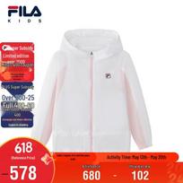 FILA Girls' Sun Protection Hooded Jacket 110 nefrito baltos spalvos