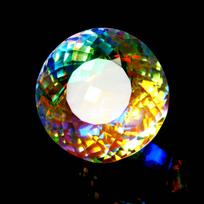 A++ Rainbow Mystic Quartz Round Cut Lab-Created 65 Ct Loose Gemstone CERTIFIED 23.4 mm approx įvairiaspalvis
