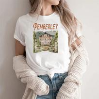 Pemberley T-shirt Pride and Prejudice Shirt Jane Austen Women Short Sleeves Bookworm Tee Book Lover Gifts Literary Novel Shirts S balta