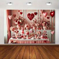 2D Romantic Love Heart Backdrop for Studio & Valentine's Decor Use 47.2x31.5inch/120*80cm