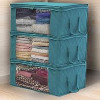 1pcs Folding Storage Box Quilt Storage Bag Wardrobe Clothing Storage Box Dust Bag Zipper Color Randomly Sent mėlyna