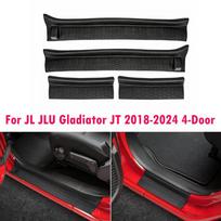 For Jeep Wrangler 4-Door 2008-2024 JK JKU JL JLU Black Door Sill Protector Gladiator JT Rubber Sill Entry Guards Replacement For JL JLU