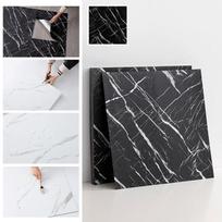 Waterproof Easy Apply Self-Adhesive Faux Tile Wall Sticker PVC Cuttable Peelable Marble Effect Decals for Kitchen Bathroom Decor (as the picture,6pcs-45x45cm)