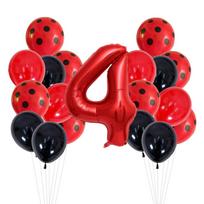 20 Pcs 12 Inch Red Black Dots Ladybug Balloons Birthday Party Decorations Baby Shower 32 Inch Red Number Birthday Party Supplies Other