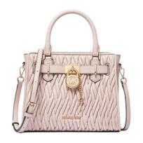 MICHAEL KORS Hamilton pleated quilted design Round lock detail Fabric and faux leather Handbag Small Women's Light Pink rožinė