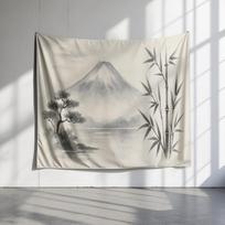 Ink Fuji tapestry 75x100 juoda